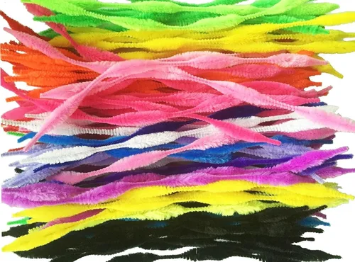 Paquete de 100 tallos de felpilla mullidos para limpiar pipas para manualidades creativas hechas a mano (multicolor)