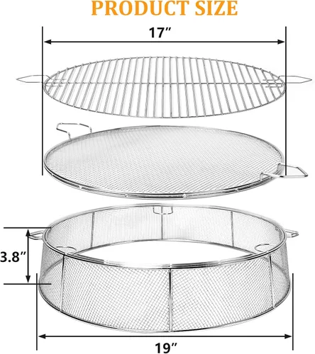 Miniatura 3 de Cubierta de protección contra chispas para hoguera de fogata, pantalla de chispas de acero inoxidable 304 para hoguera individual de 19.5 pulgadas
