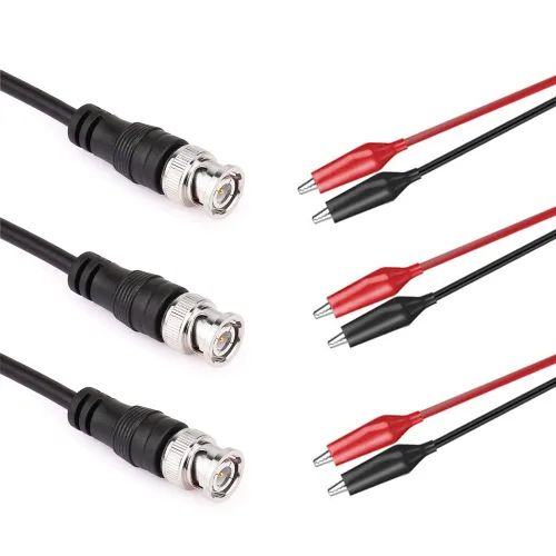 Miniatura 5 de Clyxgs BNC - Sonda de cable de prueba de clip de cocodrilo doble, sonda de osciloscopio BNC a clip de cocodrilo de 36.2 in (5 unidades)