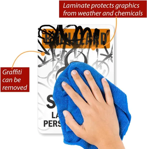 Miniatura 2 de SmartSign S-6810-EU-10 Etiqueta "Biohazard - STOP!!! Laboratory Personal Only" Vinilo laminado de 7" x 10