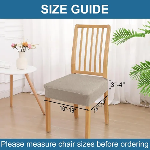Miniatura 2 de Smiry Juego de 4 fundas de asiento impermeables para sillas de comedor, tela jacquard elástica, extraíble y lavable, fundas protectoras de asiento