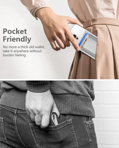 Miniatura 8 de ExtreLife Cartera Magsafe 2 en 1, soporte ajustable para teléfono, ventana de identificación abierta, cartera magnética para iPhone 17/16/15/14 Pro