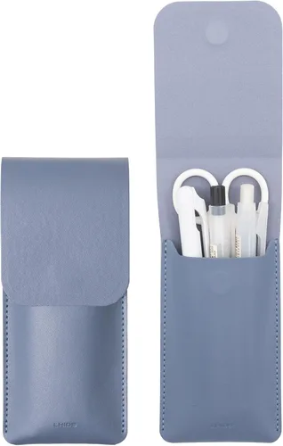 Miniatura 13 de LHiDS Estuche de cuero para lápices, bolsa para tres fuentes, bolígrafos y bolígrafos rollerball, estuche para lápices pequeño, organizador