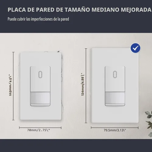 Miniatura 6 de ELEGRP Placas decorativas de pared sin tornillos, de tamaño mediano, cubierta termoplástica irrompible para interruptor de salida de receptáculo