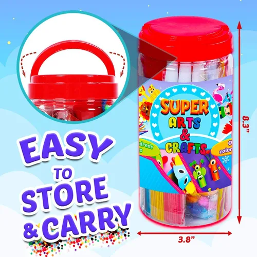 Miniatura 5 de Goody King Suministros de artes y manualidades para niños – Kit de tarros de suministros de arte para estudiantes de 4 5 6 7 8 9 10 años – Juego