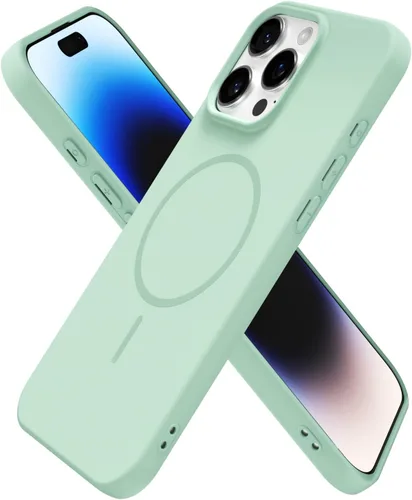 Miniatura 275 de oakxco Funda de silicona Mag Safe para iPhone 17 Pro Max, funda magnética delgada y fina compatible con carga inalámbrica MagSafe, bonita funda Negro