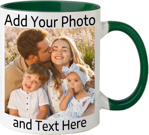Miniatura 13 de Taza de café personalizada Taza personalizada con nombre y logotipo de texto, taza personalizada de 11 onzas en ambos lados, regalos Blanco