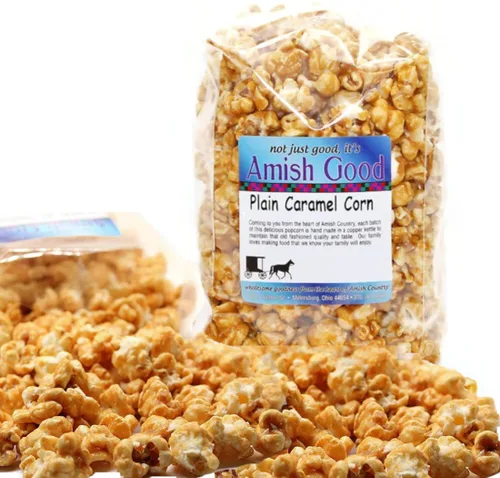 Amish Good Palomitas de maíz de caramelo de 10 onzas hechas a mano, palomitas de maíz gourmet hechas a mano, nuestro hervidor de cobre, Amish,