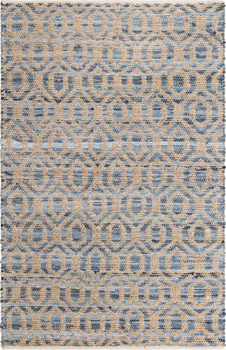 Miniatura 3 de Unique Loom Chindi Jute Collection - Alfombra rectangular (5 pies 1 pulgada x 8 pies, color azul marino)