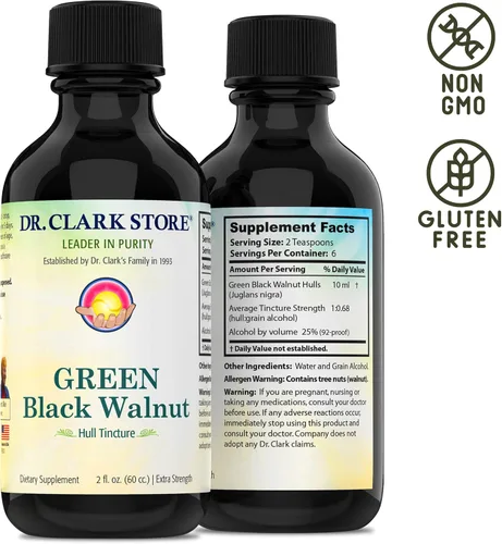 Miniatura 6 de Tintura Original de Cáscara de Nuez Negra Verde (Fuerza Extra) por Dr. Hulda Clark (2 fl oz (paquete de 1))