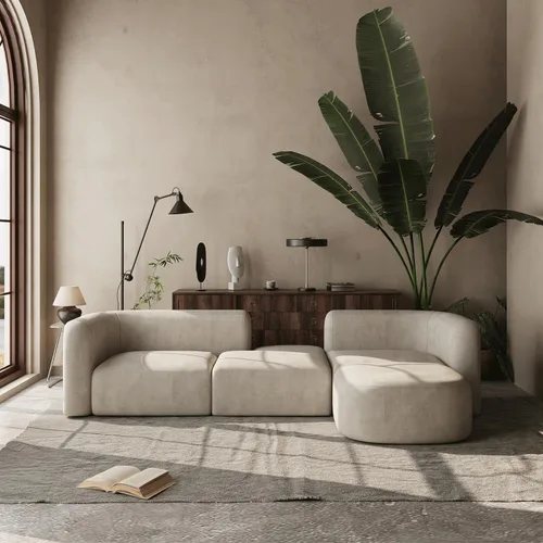 Acanva - Sofá de lujo moderno de terciopelo con respaldo curvo, sofá minimalista cómodo para sala de estar y apartamento, seccional modular de 4