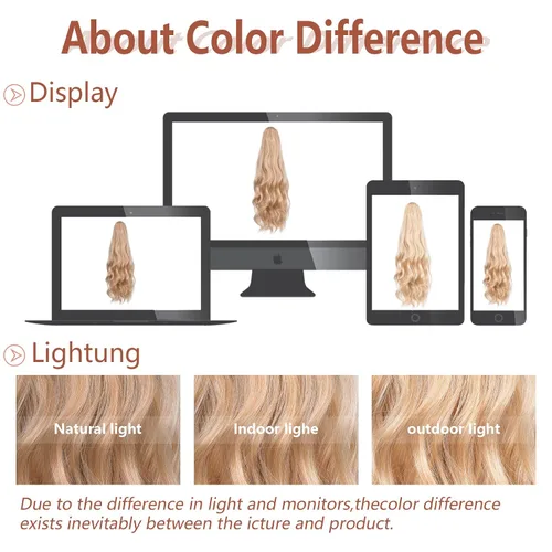 Miniatura 254 de Extensiones de cola de caballo de cabello rubio, extensiones de cola de caballo para mujer, pinza de extensiones de cabello rizado de 12 pulgadas