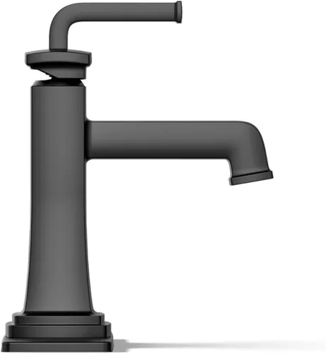 Miniatura 6 de KOHLER K-27400-4K-BL Riff - Grifo de lavabo de baño con un solo mango, con drenaje clicker, 1.0 GPM, negro mate Mate negro