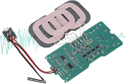 Miniatura 9 de Cargador inalámbrico estándar, módulo transmisor de 3 bobinas, carga de alta eficiencia con protección múltiple para teléfonos compatibles