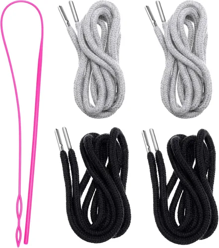 Miniatura 9 de Jetec Cordones de repuesto con cordón fácil de enhebrar para pantalones deportivos, pantalones cortos, pantalones, chaquetas (beige, azul marino)