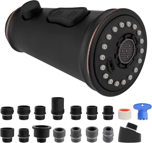 Miniatura 13 de Hibbent Repuesto de cabezal de grifo de cocina, certificado NSF/ANSI/CAN 61 y CUPC, boquilla pulverizadora de grifo extraíble de 3 funciones, 15