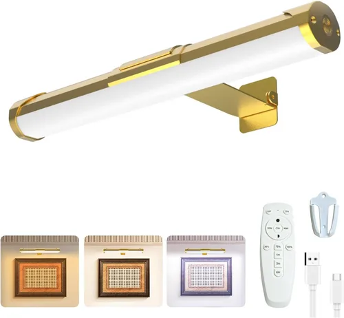 Miniatura 4 de MIOBLUE Luces Inalámbricas para Cuadros con Control Remoto, Luz para Pinturas Recargable Completamente de Metal, Lámpara de Exhibición de 16