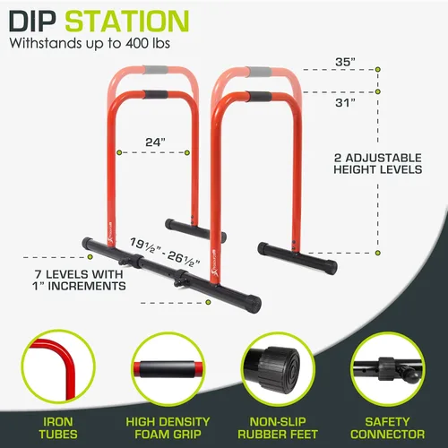 Miniatura 2 de ProsourceFit Estación de soporte de inmersión, barra de prensa de cuerpo resistente Ultimate con conector de seguridad para inmersiones de tríceps