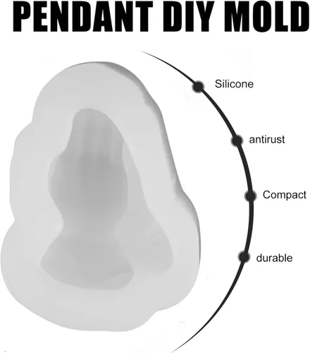 Miniatura 3 de Hemoton Buddha - Molde colgante de silicona para mano, 2.75 x 2.08 x 1.18 pulgadas, molde flexible transparente para manualidades, fundición