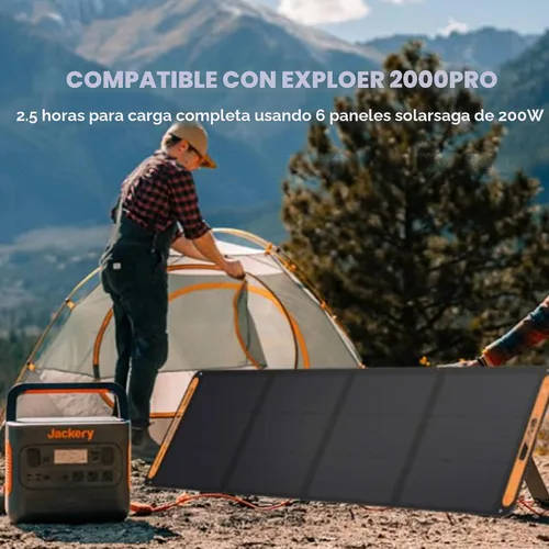 Miniatura 6 de Jackery SolarSaga - Panel solar portátil de 200 W, paneles solares bifaciales plegables IP68, compatible con estación de energía Jackery Explorer