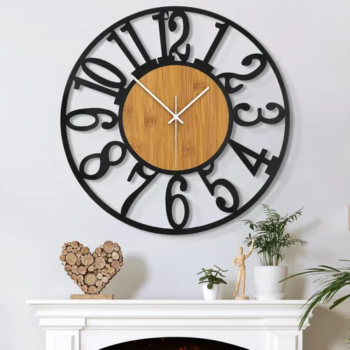 Reloj de Pared Grande para Decoración de Sala de Estar, 24 Pulgadas Sin Tic Tac Silencioso, Operado con Batería Moderno Vintage de Gran Tamaño Reloj