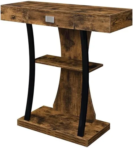 Convenience Concepts Newport Harri - Mesa de consola de 36 pulgadas, moderna mesa de sofá con estantes de almacenamiento, un cajón, mesa de entrada
