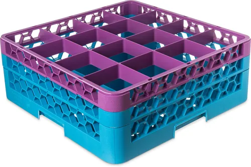 Miniatura 76 de Carlisle FoodService Products RG9-214 OptiClean Estante de vidrio con 9 compartimentos con 2 extensores, 7.12 pulgadas, polipropileno, azul