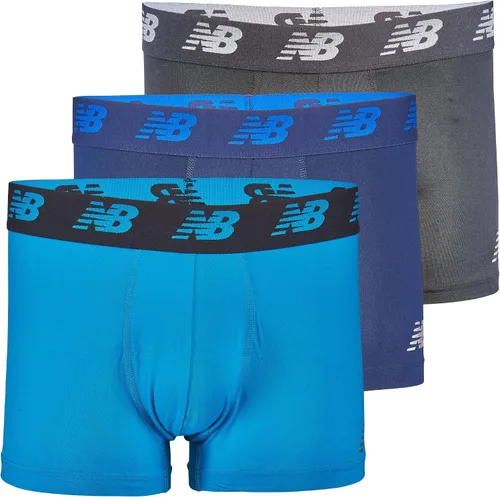 New Balance - Calzoncillos tipo bóxer sin cremallera para hombre, de 3 pulgadas, con soporte de bolsa incorporada (paquete de 3 calzoncillos)
