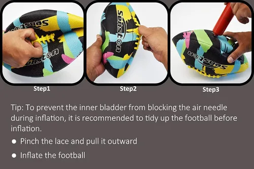 Miniatura 8 de Senston Fútbol Tamaño 9/6 – Premium Composite Cuero Escuela Secundaria/Niños/Jóvenes Fútbol con Bomba Tamaño Pelota de Pie con Bomba