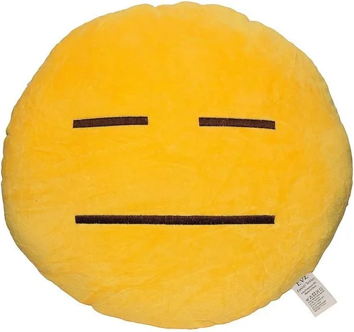 Miniatura 30 de Emoji Cara de Alienígena Cojín de Emoticón Relleno de Felpa Suave Almohada, Certificado Oficial, EvZ 31cm Gris