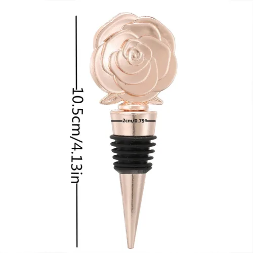 Miniatura 2 de WeddParty - 12 tapones de aleación de metal para botellas de vino rosa, protector de champán con caja de regalo para recuerdos de fiesta