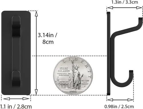 Miniatura 6 de Paquete de 6 ganchos de pared autoadhesivos para colgar: extra fuerte 13 libras, gancho para abrigo, toalla en baños, ducha, cocina, pared, gancho