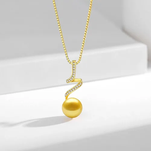 Miniatura 29 de Collar de perlas negras, blancas, doradas, grises para mujer, collar con colgante de plata esterlina, perlas cultivadas en agua salada auténticas