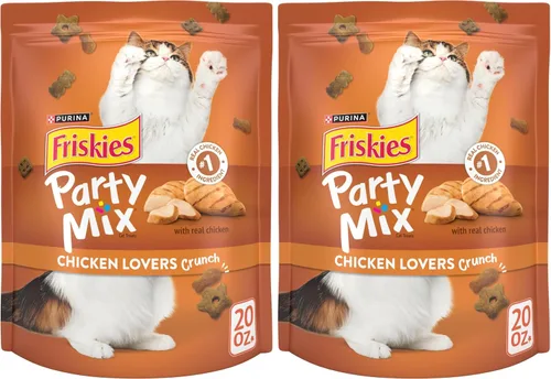 Miniatura 14 de Purina Friskies Golosinas para Gatos, Party Mix Chicken Lovers Crunch - Bolsa de 20 Oz