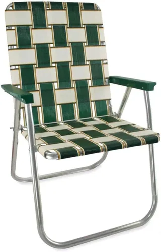 Miniatura 10 de Silla de césped plegable de aluminio al aire libre de Lawn Chair USA Sillas con correas resistentes para acampar, deportes, playa, jardín
