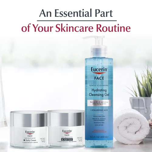 Miniatura 8 de Eucerin Q10 - Set de cuidado de la piel, crema facial diaria antiarrugas con biotina (1.7 onzas) + crema de noche antiarrugas con Pro-Retinol
