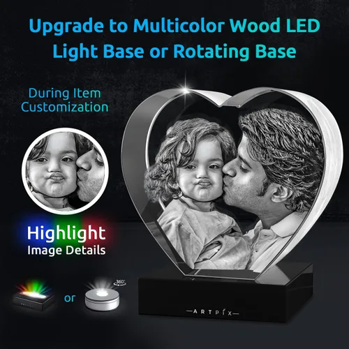 Miniatura 4 de ArtPix 3D Foto de cristal de alta calidad, regalos personalizados para padre, papá, hombres, marido, abuelo, gran regalo personalizado con tu propia