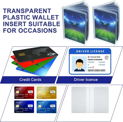 Miniatura 7 de Chivao Juego de 2 fundas de plástico transparente para tarjetas de crédito, fundas de plástico para tarjetas de crédito, portafolios para hombres