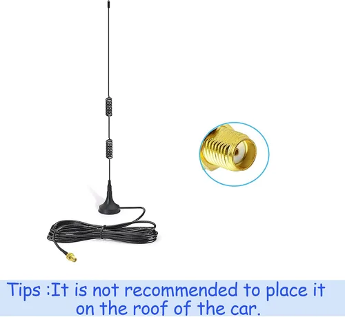 Miniatura 5 de Bingfu Antena de radio de doble banda VHF UHF 136-174MHz 400-470MHz Antena de radio de mano de dos vías Base magnética SMA Antena hembra