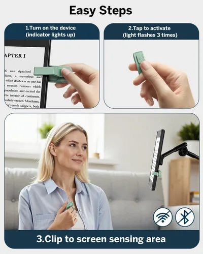 Miniatura 3 de [Compatible con fundas] Anillo pasador de páginas con control remoto para Kindle Paperwhite Oasis Scribe Kobo eReaders, controles remotos para verde