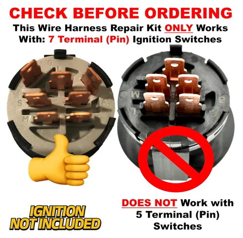 Miniatura 5 de HD Switch Kit de reparación de conectores de terminales de 7 conectores de terminales para interruptor de encendido de arranque, sustituye a John