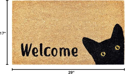 Miniatura 3 de Calloway Mills AZ105001729 Alfombra Kitty Korner, 17 x 29 pulgadas, color natural/negro