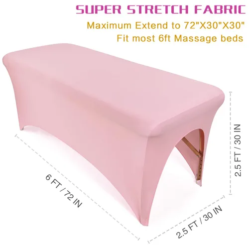 Miniatura 2 de 2 fundas de cama de color rosa para mesa de pestañas de 6 pies o cama de masaje, extensión de pestañas de elastano, funda de cama de elastano