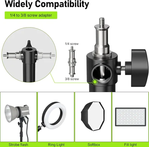 Miniatura 4 de Soporte de luz de anillo – Brazo triangular de montaje en pared, soporte de pared de 4.3 pies, soporte de tirpod de rotación flexible de 180°