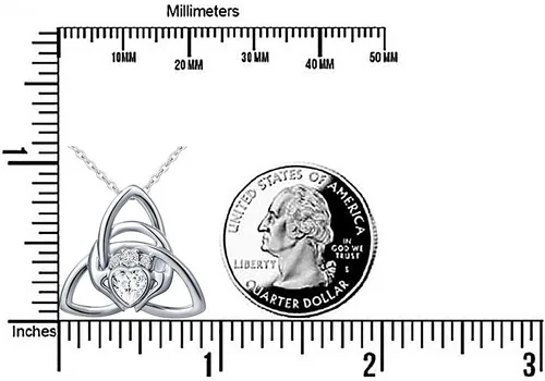 Miniatura 25 de FLYOW Collar con colgante de nudo celta de plata de ley 925 de buena suerte irlandés para mujer, regalo de cumpleaños y graduación