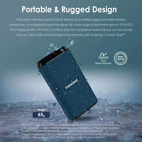 Miniatura 6 de Transcend 500GB ESD380C, External Solild State Drive, Portable SSD, Rugged Shield, Gen 2x2 USB Type-C, Up to 2000 MB/s - TS500GESD380C