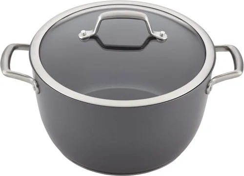 Miniatura 13 de Anolon Accolade - Juego de ollas y sartenes antiadherentes anodizadas forjadas, juego de utensilios de cocina de inducción, 12 piezas, gris piedra