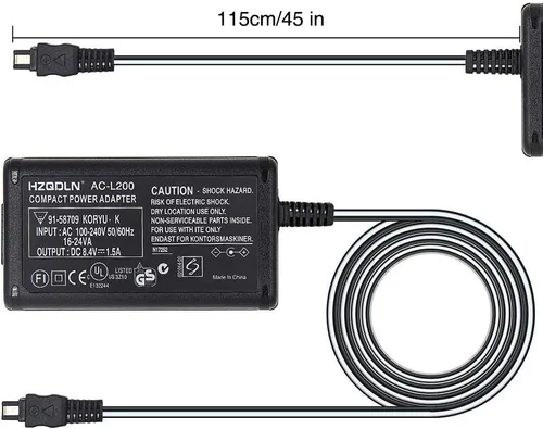 Miniatura 4 de Cargador adaptador de CA compatible con Sony Handycam HDR-CX190, HDR-CX220, HDR-CX230, HDR-CX330, HDR-HC3, HC5, HC7, HC9, DCR-HC20, HC21, HC26