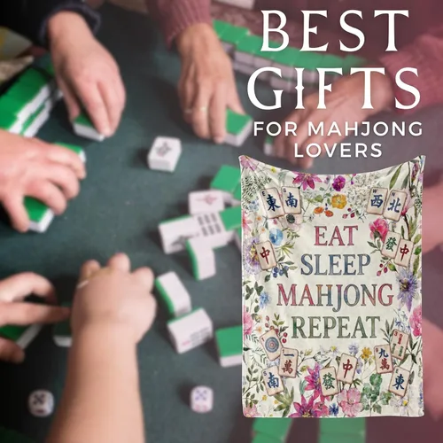 Miniatura 4 de Huglanket Mahjong - Regalos para mujer, divertida manta de franela Mahjong para amantes de Mahjongg, 50 x 65 pulgadas, agradable a la piel, manta