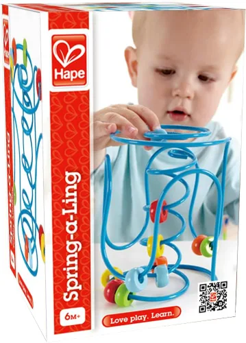 Miniatura 4 de Hape Galardonado laberinto de cuentas de madera Spring-A-Ling